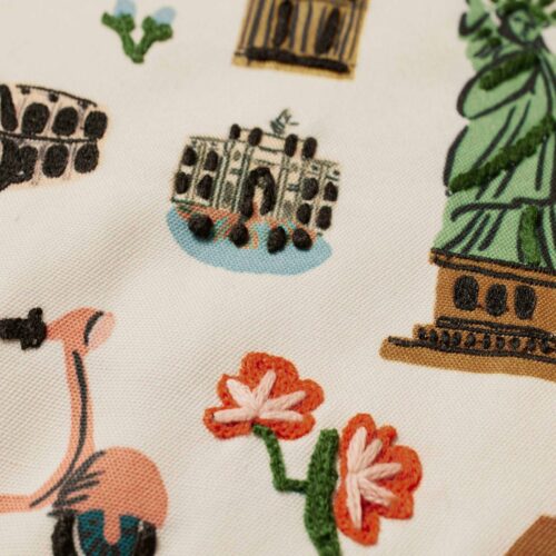 Alternative view of Bon Voyage Embroidered Pillow - Cream