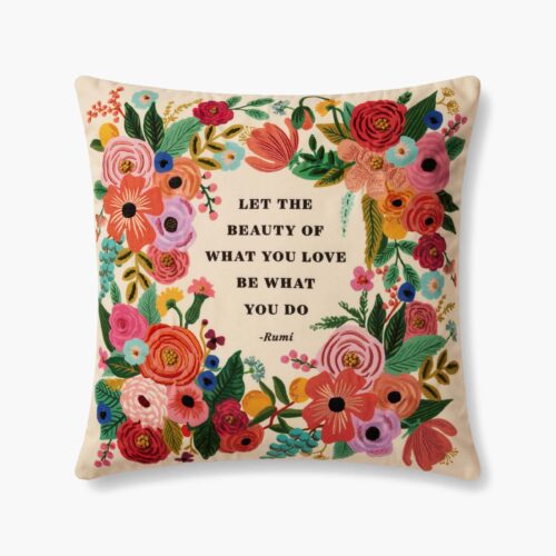 Beauty of What You Love Embroidered Pillow - Multi