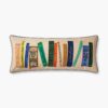 Book Club Embroidered Lumbar Pillow - Cream