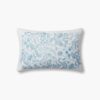 Aviary Embroidered Lumbar Pillow - Blue