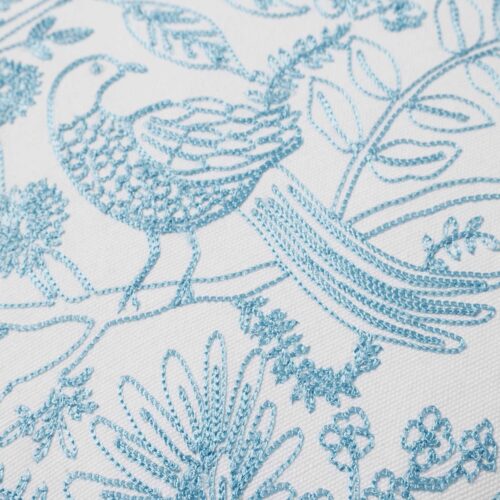 Alternative view of Aviary Embroidered Lumbar Pillow - Blue