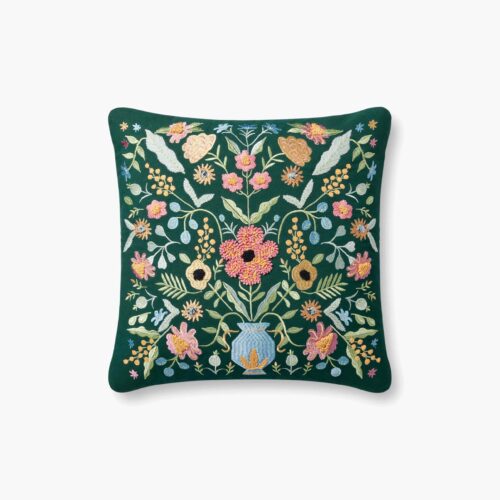 Gabriella Embroidered Pillow - Evergreen Multi
