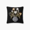 Vase Study No. 5 Embroidered Pillow - Black