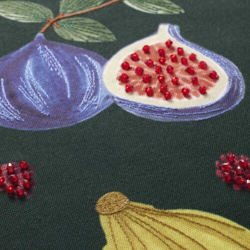 Alternative view of Fruit Stand Embroidered Pillow - Green