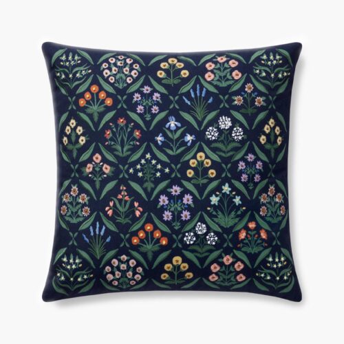 Estee Embroidered Pillow - Navy
