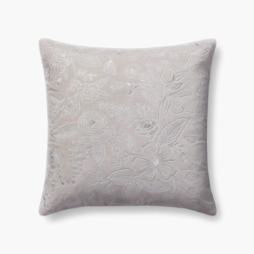 Colette Embroidered Pillow - Grey