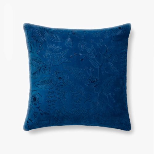 Colette Embroidered Pillow - Blue
