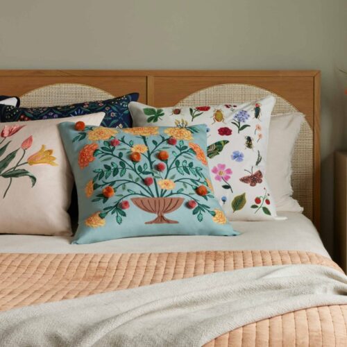 Alternative view of Tulips Embroidered Pillow - Multi
