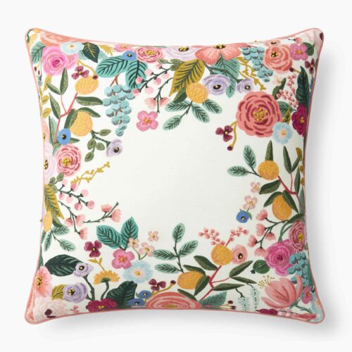 Embroidered Pillow Cover - Garden Party
