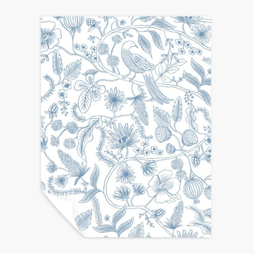 Aviary Peel & Stick Wallpaper Sample - Blue & Cream