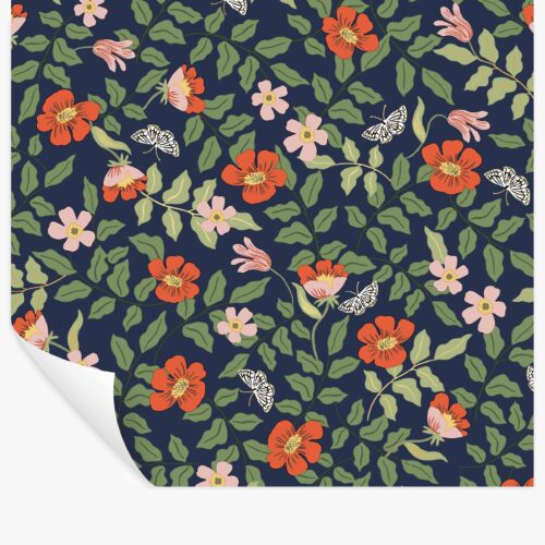 Primrose Peel & Stick Wallpaper - Rose & Navy