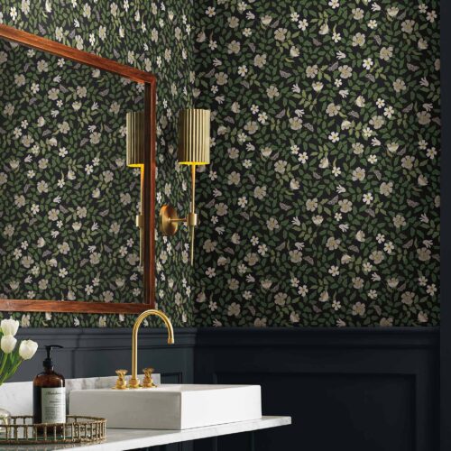 Alternative view of Primrose Peel & Stick Wallpaper Sample - Linen & Black