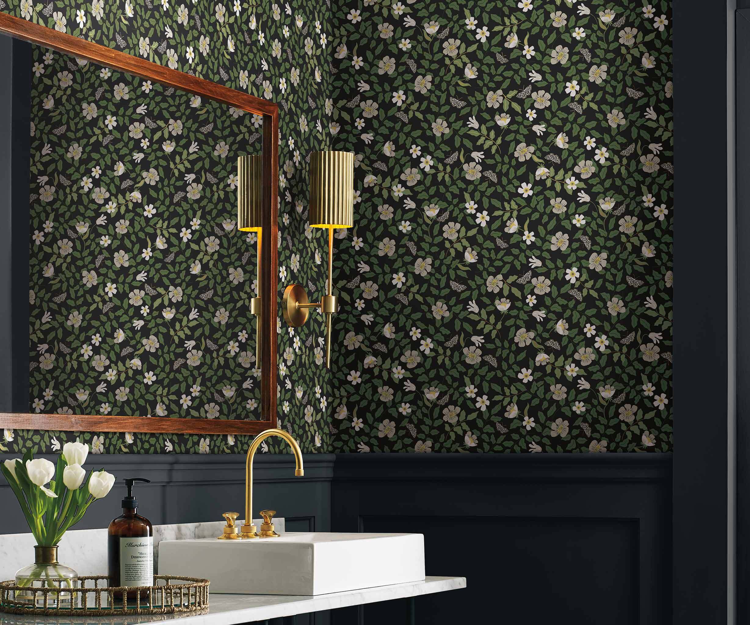 Primrose Peel & Stick Wallpaper - Linen & Black - Image 3