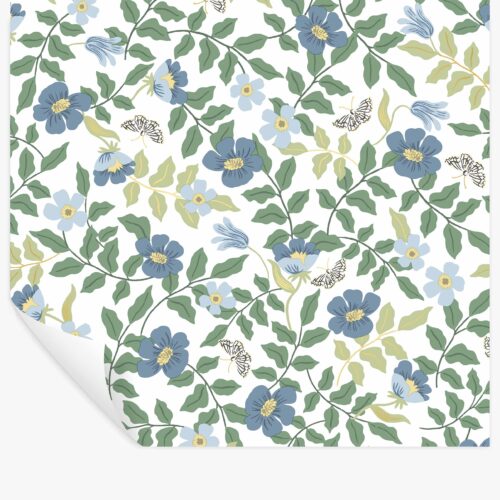 Primrose Peel & Stick Wallpaper - Blue & Cream