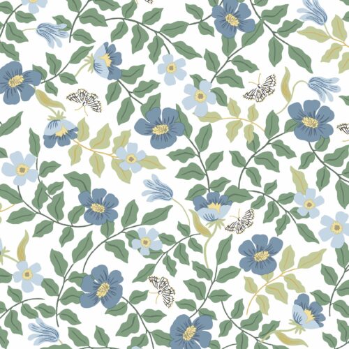 Alternative view of Primrose Peel & Stick Wallpaper - Blue & Cream