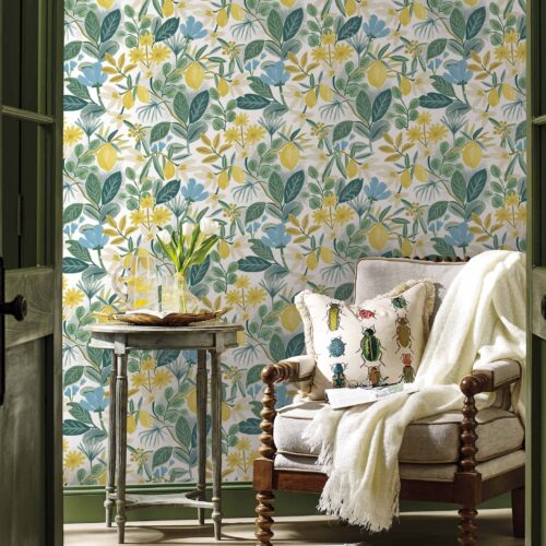 Alternative view of Amalfi Peel & Stick Wallpaper Sample - Blue & Green
