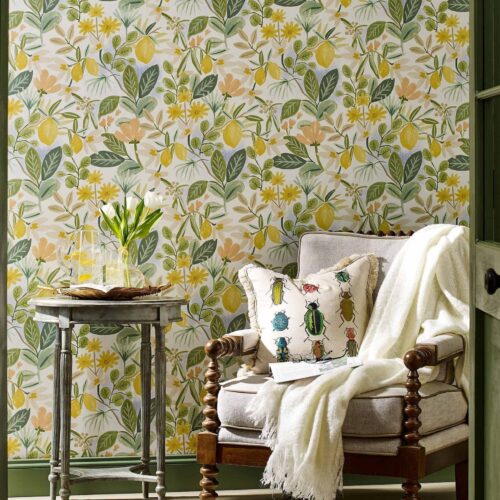 Alternative view of Amalfi Peel & Stick Wallpaper - Blush & Green