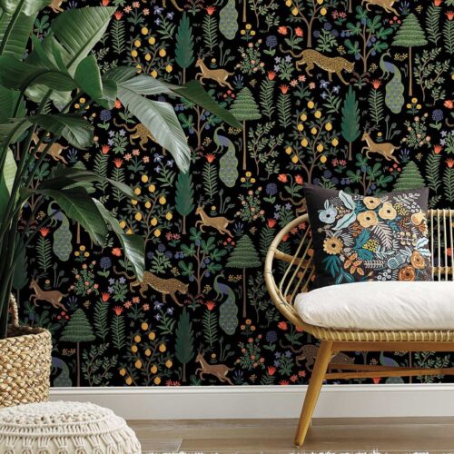 Alternative view of Menagerie Peel & Stick Wallpaper - Black