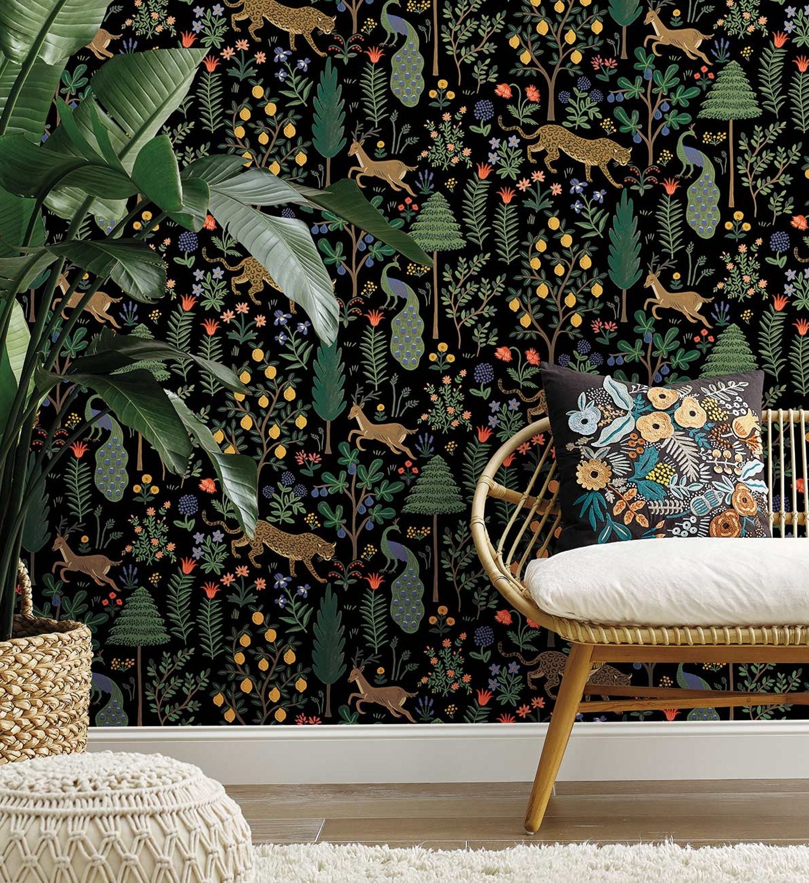 Menagerie Peel & Stick Wallpaper - Black - Image 2