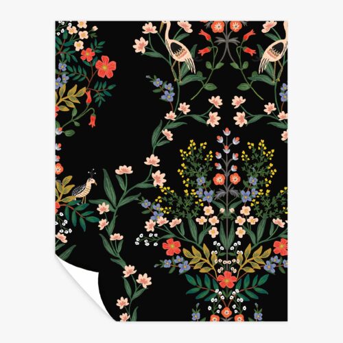 Luxembourg Peel & Stick Wallpaper Sample - Black Multi