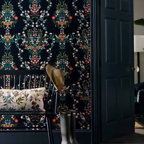 Alternative view of Luxembourg Peel & Stick Wallpaper - Black Multi
