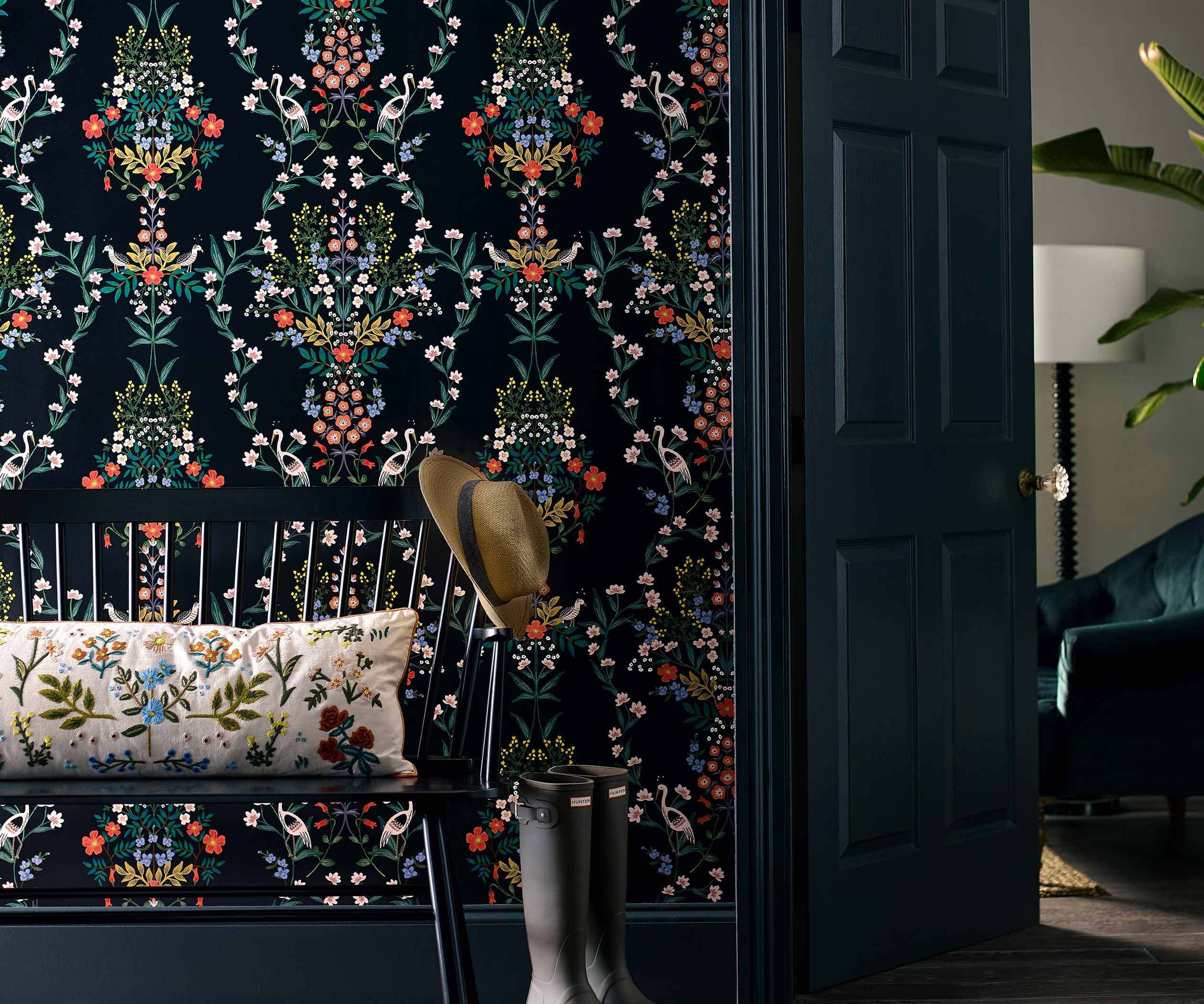 Luxembourg Peel & Stick Wallpaper - Black Multi - Image 2