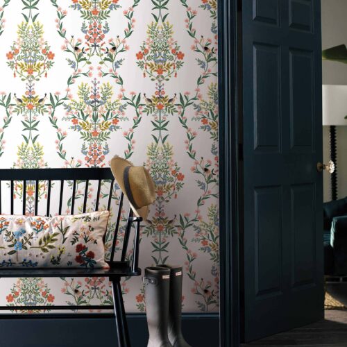 Alternative view of Luxembourg Peel & Stick Wallpaper Sample - White Multi
