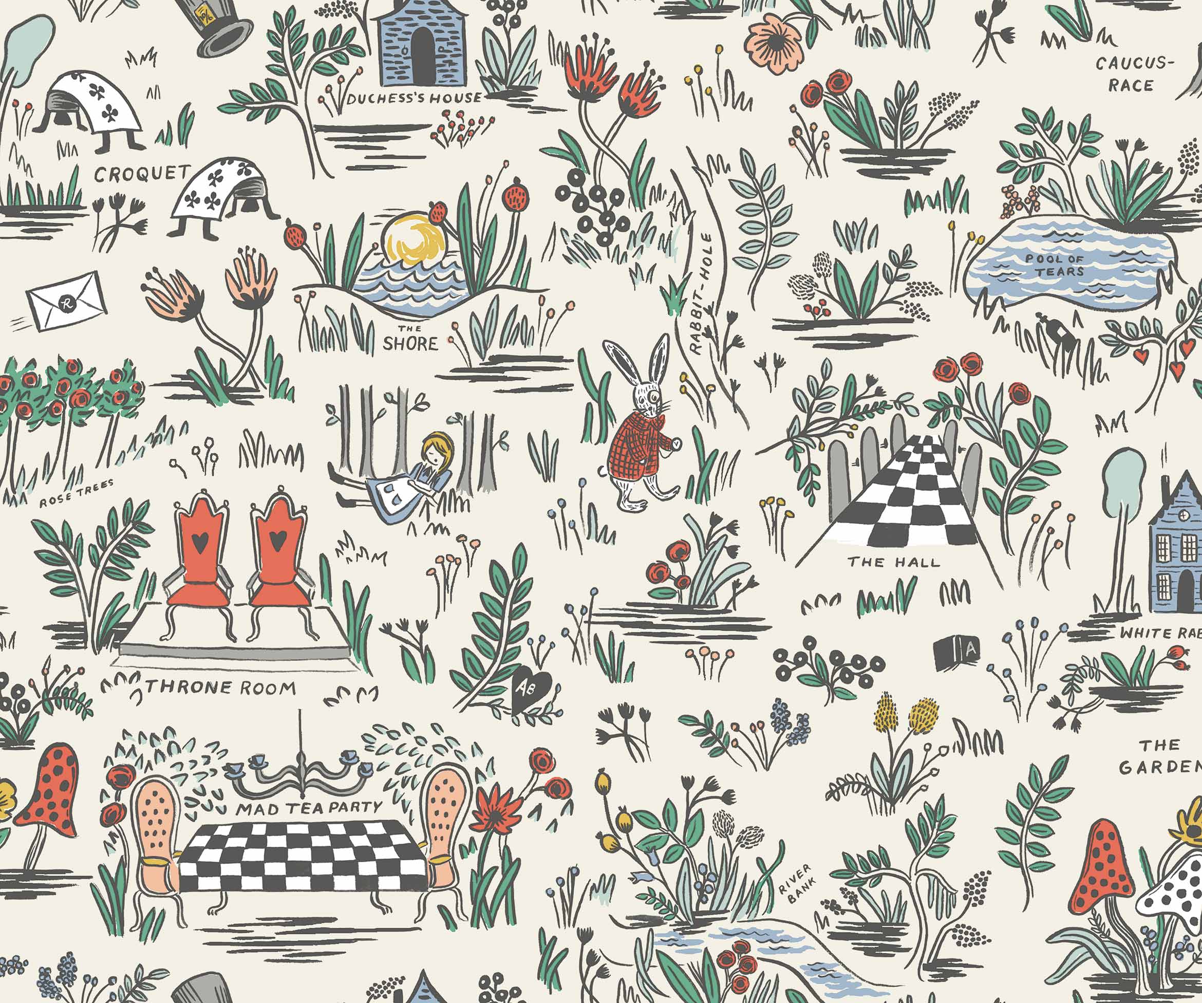 Wonderland Peel & Stick Wallpaper - Cream - Image 2