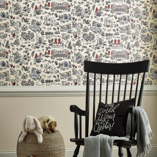 Alternative view of Wonderland Peel & Stick Wallpaper Sample - Cream