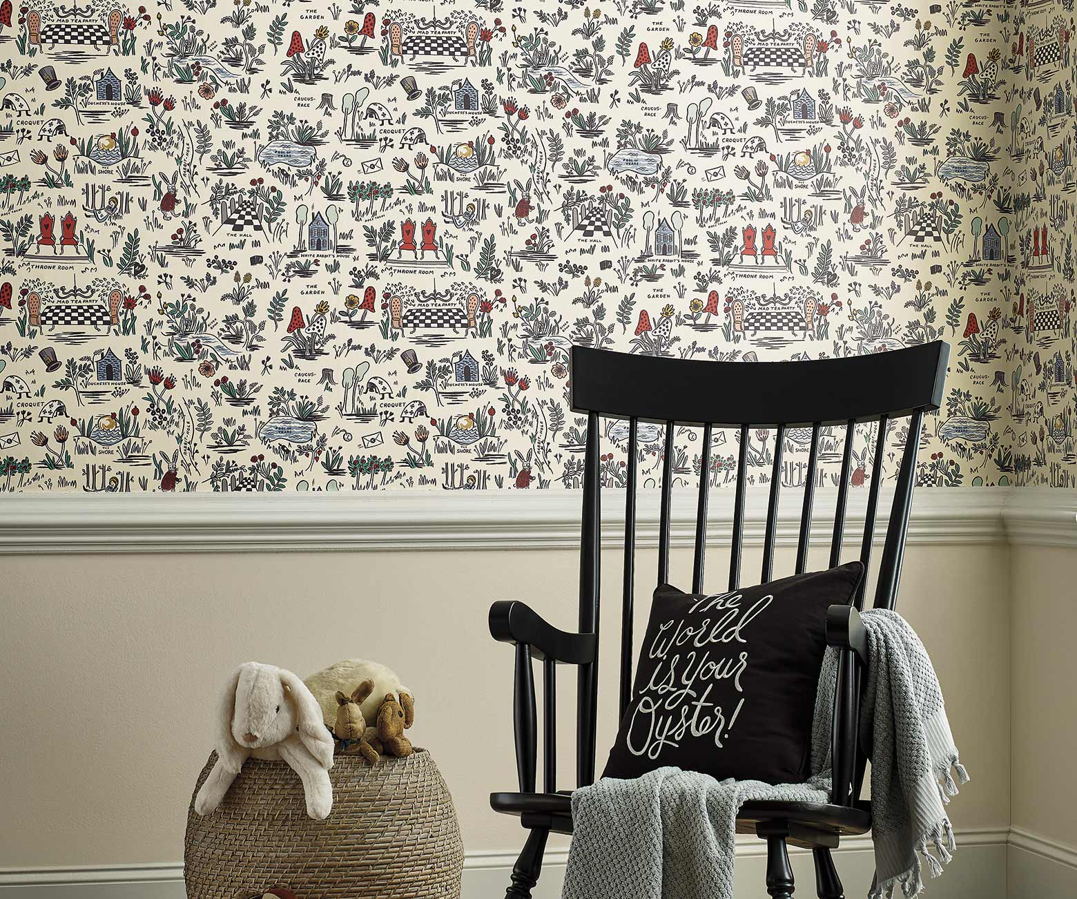 Wonderland Peel & Stick Wallpaper Sample - Cream - Image 2