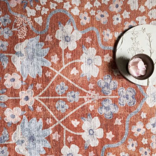 Alternative view of Palais Meadow Printed Rug - Crimson