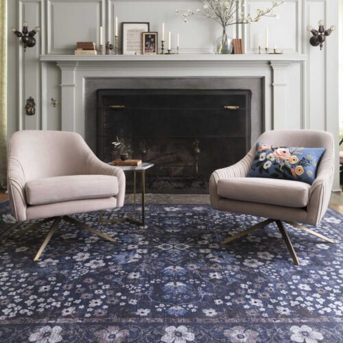 Alternative view of Palais Meadow Printed Rug - Navy