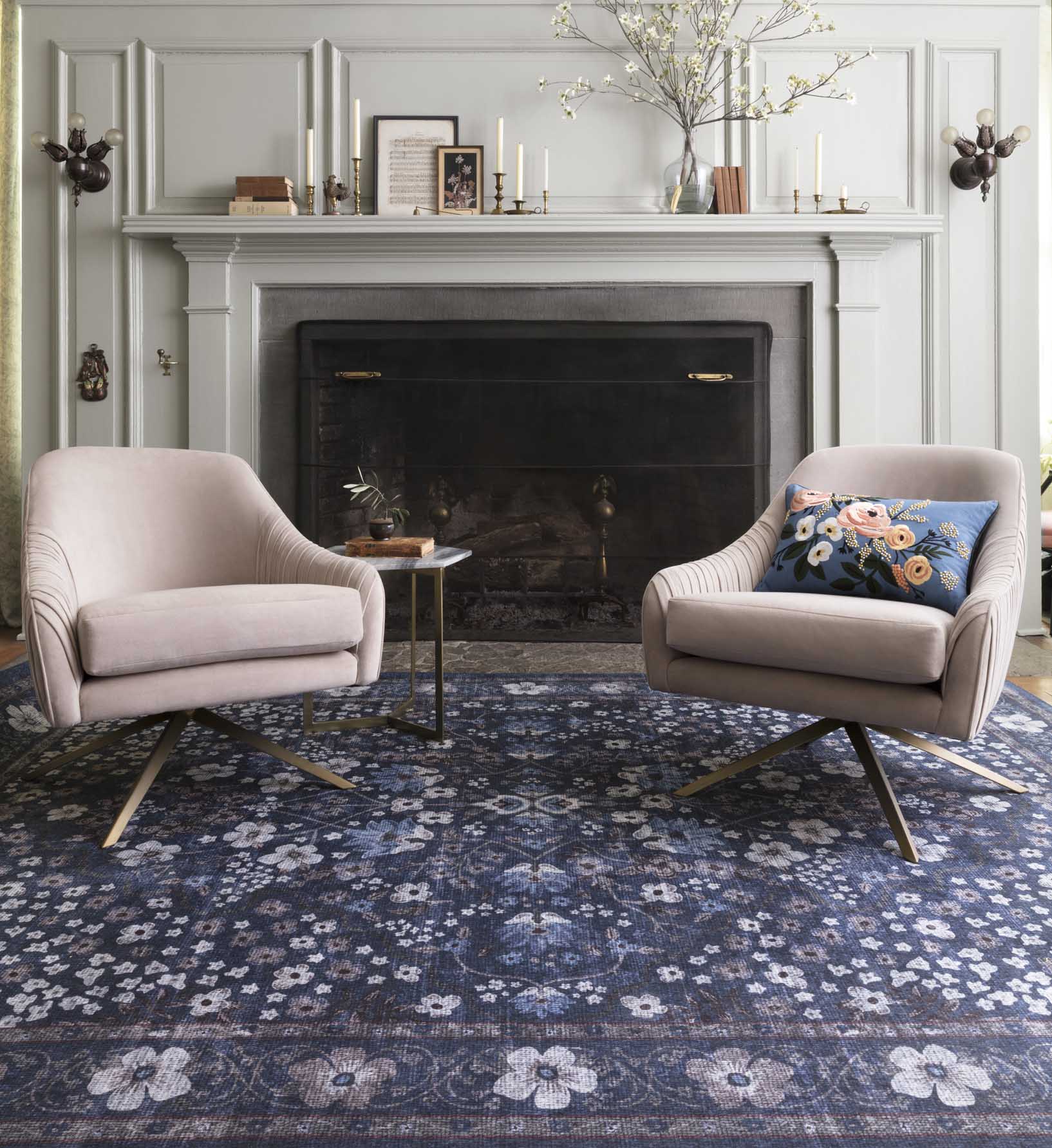 Palais Meadow Printed Rug - Navy - Image 2