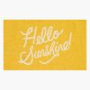 Minnie Hello Sunshine Wool-Hooked Rug - Yellow