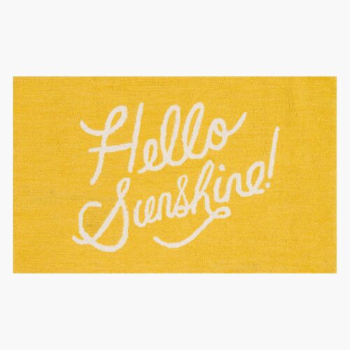 Minnie Hello Sunshine Wool-Hooked Rug - Yellow
