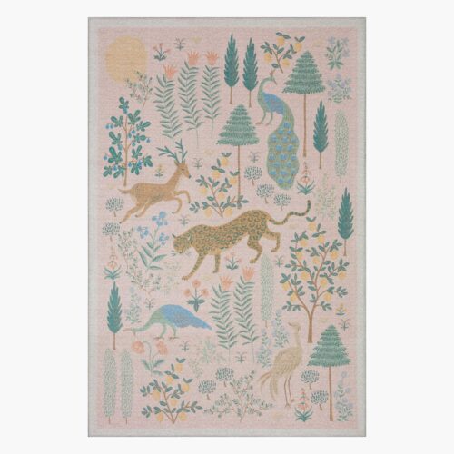 Menagerie Les Fauves Printed Rug - Blush