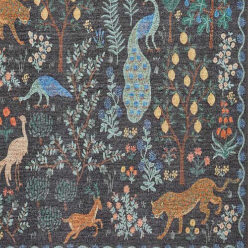 Alternative view of Menagerie Forest Printed Rug - Black