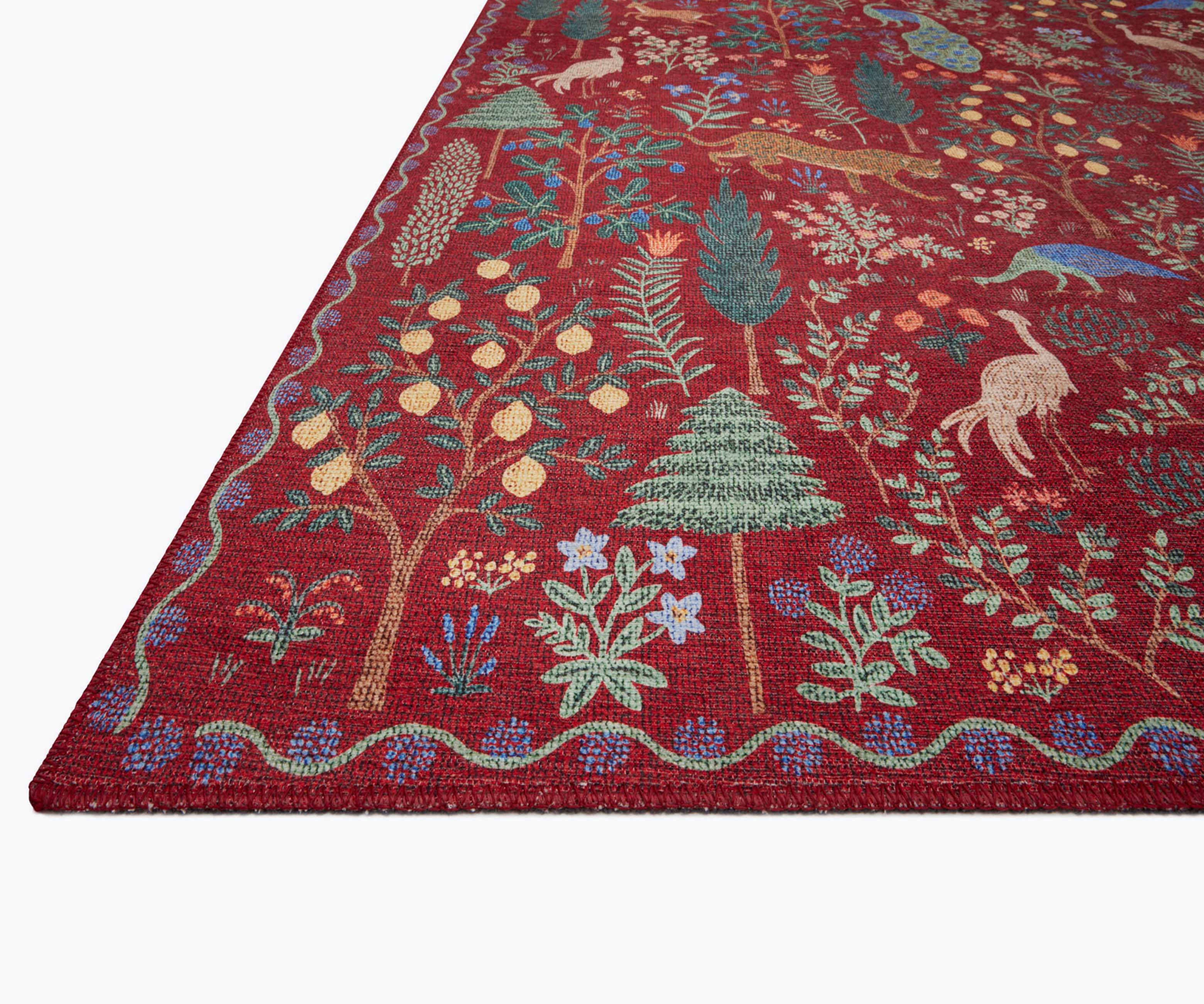 Menagerie Forest Printed Rug - Crimson - Image 3