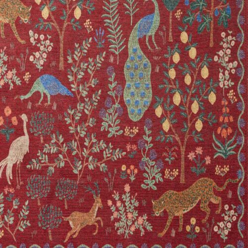 Alternative view of Menagerie Forest Printed Rug - Crimson