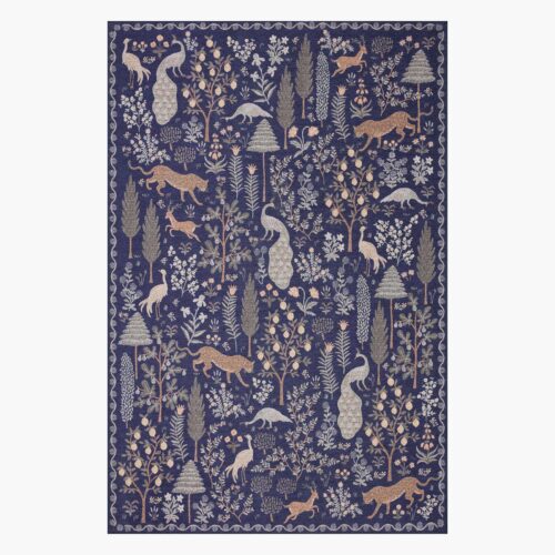 Menagerie Forest Printed Rug - Navy