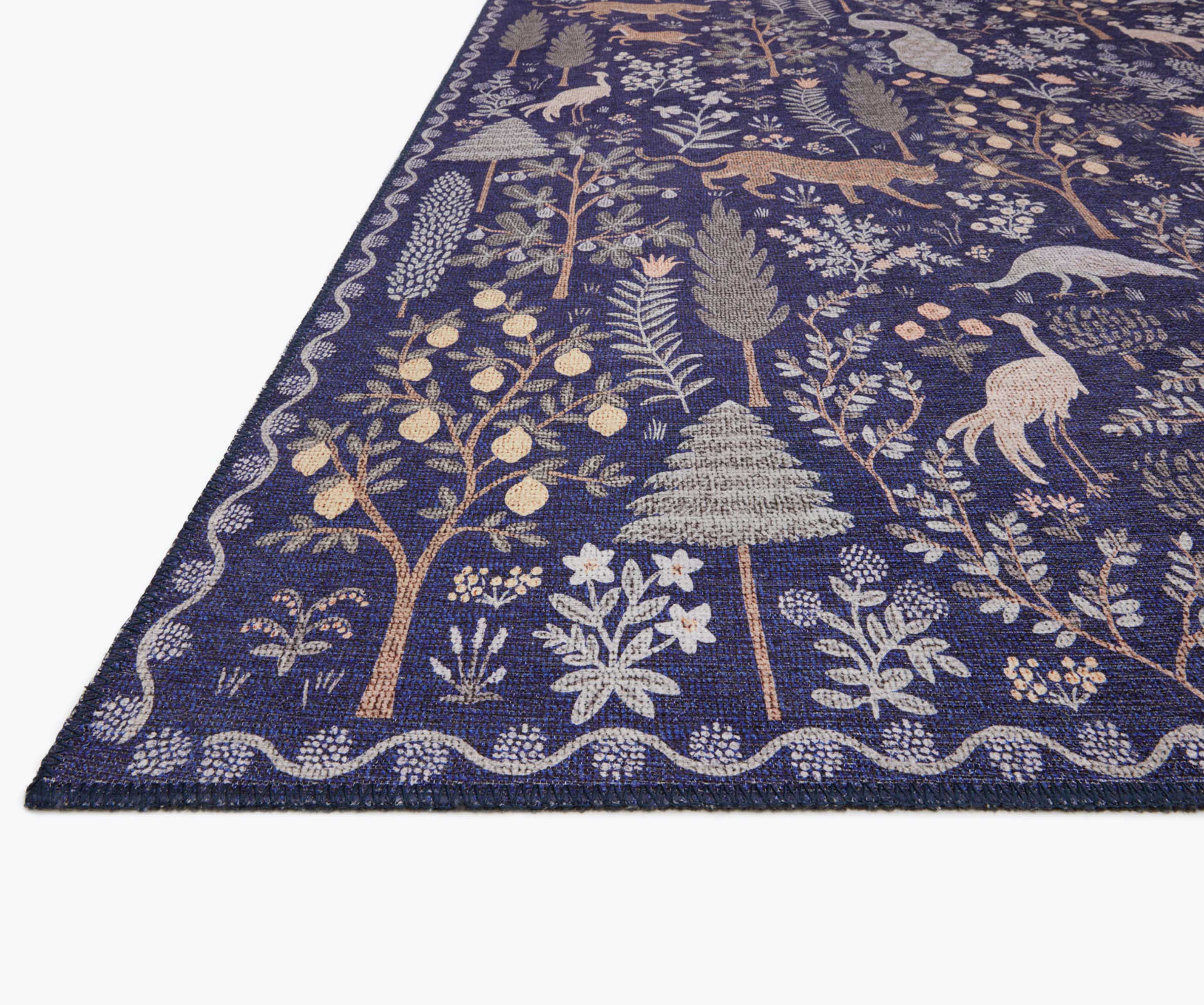 Menagerie Forest Printed Rug - Navy - Image 3