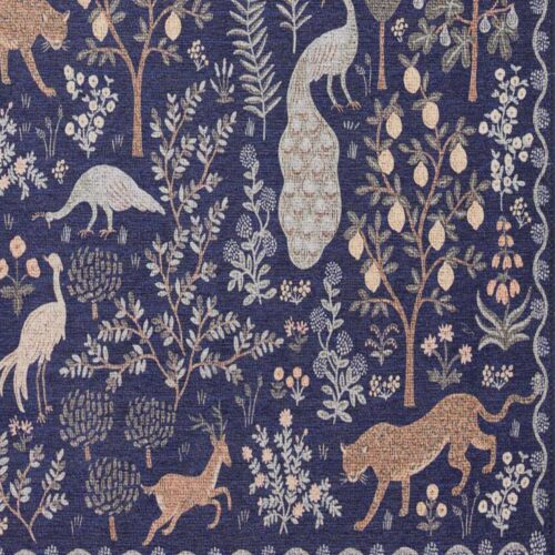 Alternative view of Menagerie Forest Printed Rug - Navy