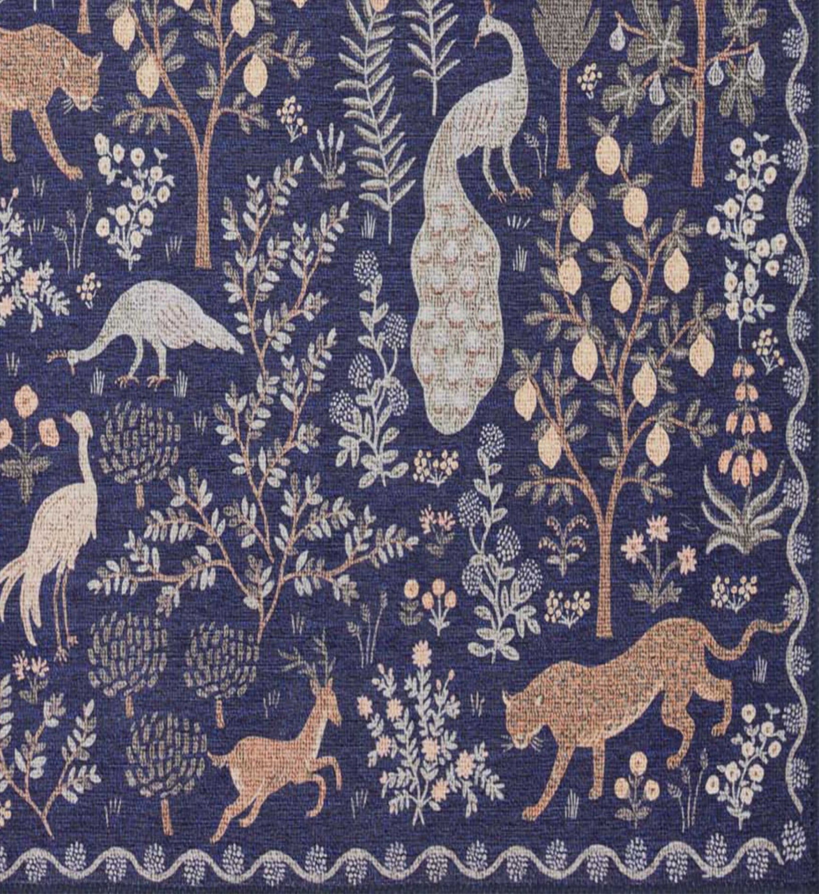 Menagerie Forest Printed Rug - Navy - Image 2