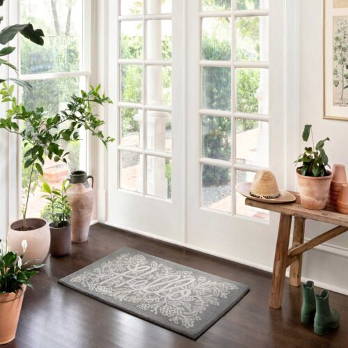 Alternative view of Minnie Hello Wool-Hooked Rug - Grey