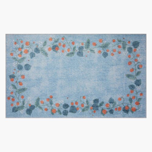 Atelier Strawberries Non-Slip Rug - Periwinkle