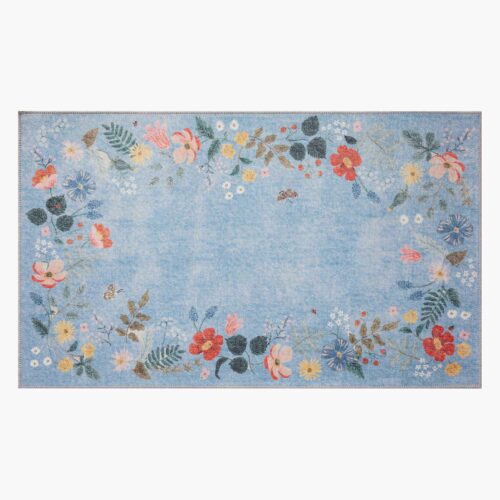 Atelier Strawberry Fields Border Non-Slip Rug - Periwinkle