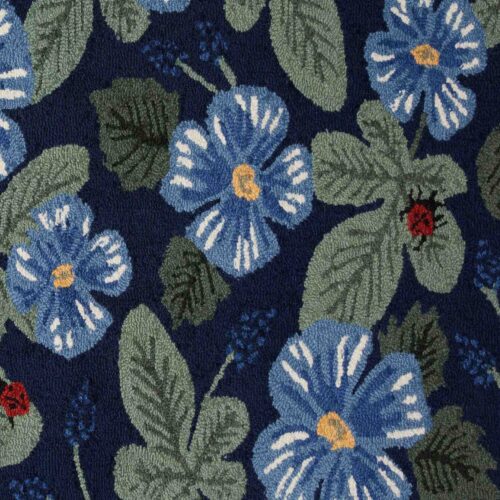 Alternative view of Minnie Fig Leaf Wool-Hooked Rug - Navy