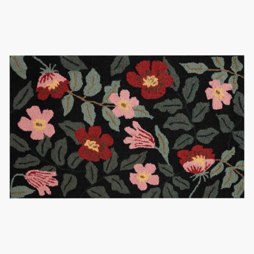 Minnie Primrose Wool-Hooked Rug - Black Multi