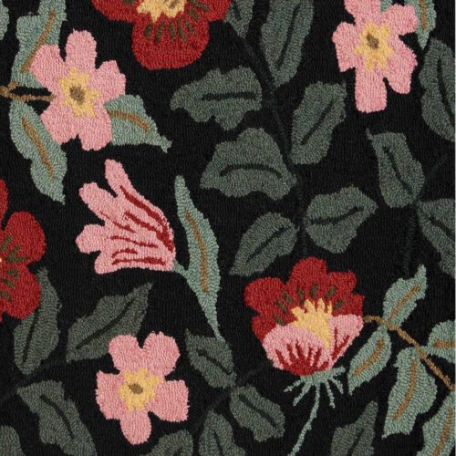 Alternative view of Minnie Primrose Wool-Hooked Rug -  Black Multi
