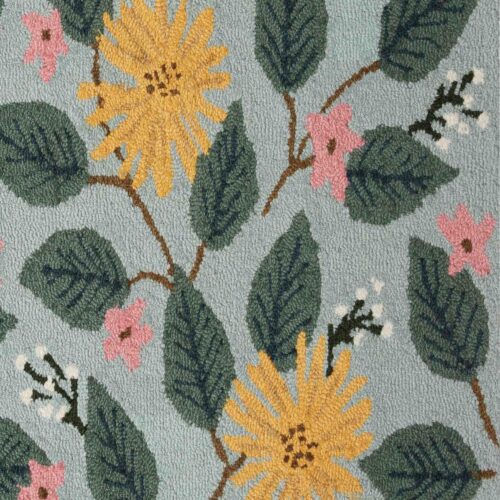 Alternative view of Minnie Dandelion Wool-Hooked Rug - Light Blue